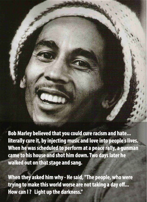 Peace Quotes Bob Marley Promote peace and love-