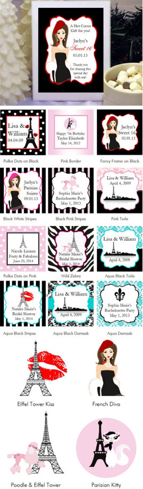 Paris French Hot Chocolate Cocoa Wedding Favor Gift