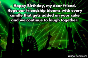 Happy Birthday, my dear friend. Hope our friendship blooms with every ...