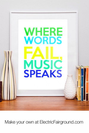 Where words fail, music speaks Framed Quote