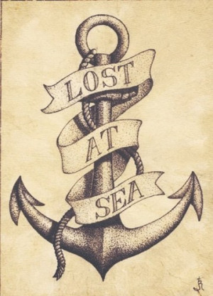 anchor, drawing, life, love, quote, sea, tattoo