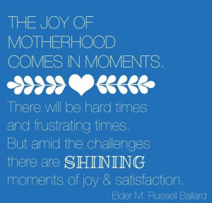 The joy of motherhood
