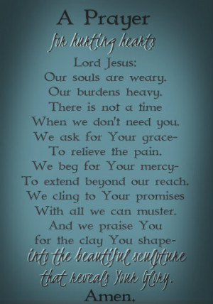prayer for hurting hearts
