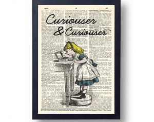 Alice in Wonderland Quote Wall Art Print, Curiouser and curiouser ...