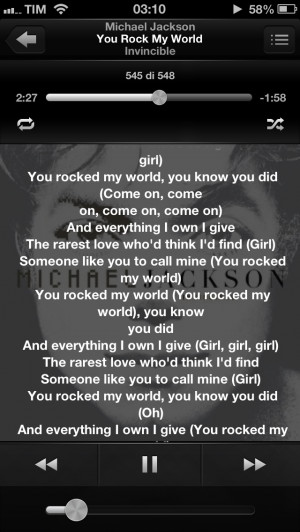 You rock my world Michael Jackson