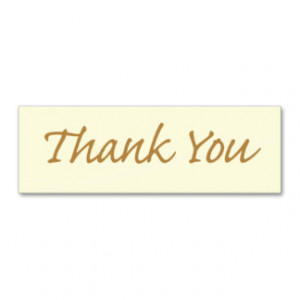 Spontanous Thank You Expression Business Card