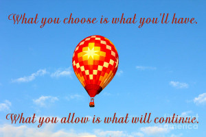 Hot Air Balloon With Quote Photograph