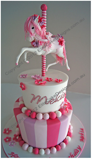 Carousel Horse Christening Cake, Christening Cakes Sydney, Christening ...