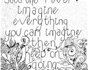 Imagine Inspirational Quote Black And White Pen Ink Drawing 8X10