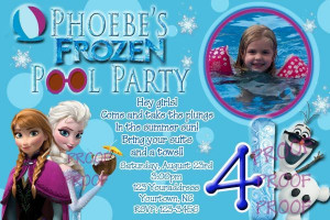 Disney Frozen Summer Pool Party Invitation by DazzelPrintz on Etsy, $ ...