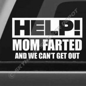 Help Mom Farted Funny Bumper Sticker Vinyl Decal Joke Car Van JDM ...