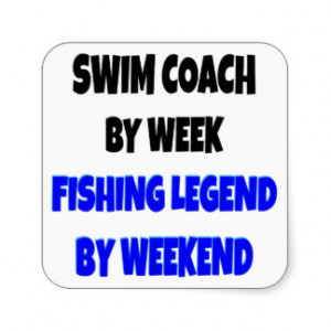 Fishing Legend Swim Coach Square Sticker