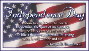 Happy Independence day on the 4th of July. To all my American friends ...