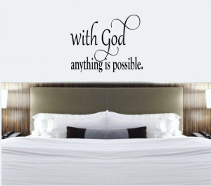 With God anything is possible removable vinyl home decor wall art ...
