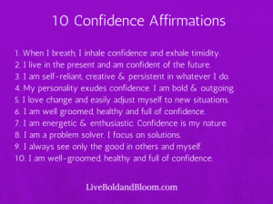 positive affirmations self esteem