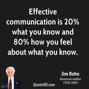 Effective communication is 20% what you know and 80% how you feel ...