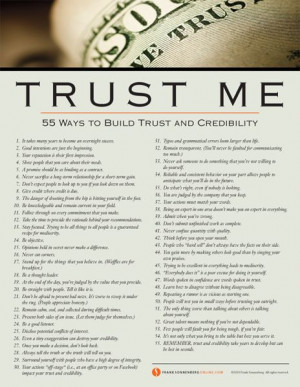 Trust Me: 55 Ways to Build Trust and Credibility -