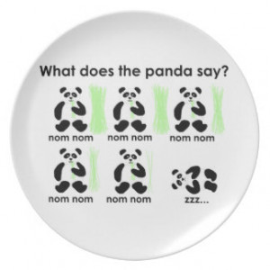 What does the panda say? plate