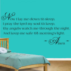 Bedtime Prayer Vinyl Wall Art Sticker Decal- Children's Bedroom ...
