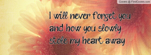 will never forget you and how you slowly stole my heart away ...