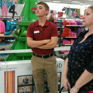 ... my friend dressed up as a Target employee and bossed people around