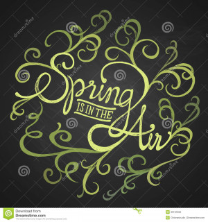 Spring air - Florist circle quote - hand drawn swirls on chalkboard ...