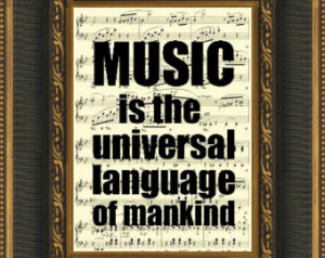 MUSIC Is the Universal Language, Pl ato Quote, Upcycled Antique Sheet ...