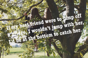 If my best friend to jump off a bridge, I wouldn't jump with her, I'd ...