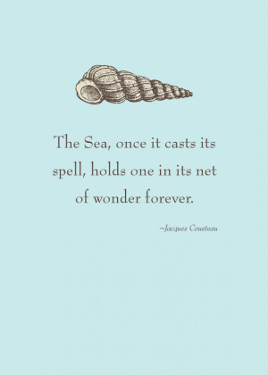 Print of quote by Jacques Cousteau, 