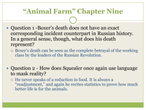 Animal Farm Squealer animal farm chapter nine