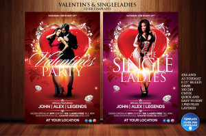Valentines Day / Single Ladies Flyer Template by Grandelelo