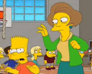 Departing: Bart Simpson's teacher Mrs Krabappel is to leave the show ...