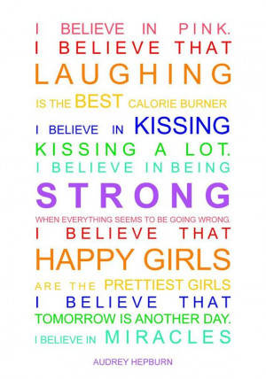 Typography print subway art Audrey Heburn I believe by HarperGrace