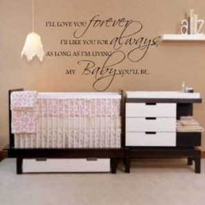 ... is the ideal nursery color scheme and the decal wall quote is perfect