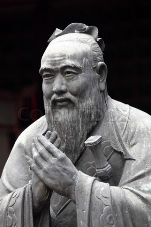 Statue of Confucius at Confucian Temple in Shanghai, China