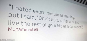 Inspirational: Quotes from famous names adorn the walls throughout