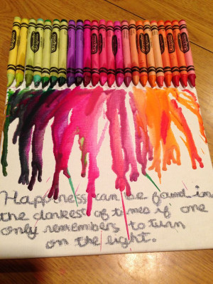 Melted crayon art quote
