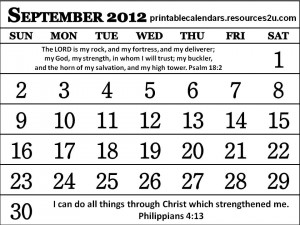 These are the christian calendar september with bible verses Pictures