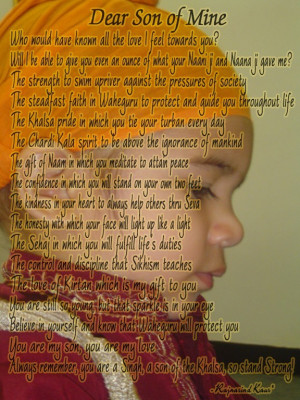 poem written by a sikh mother to her son click on the image below