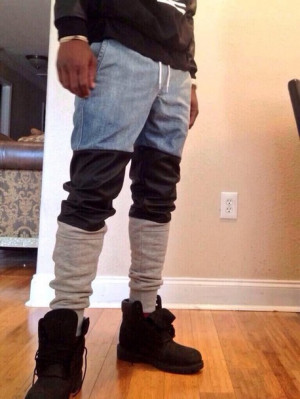 dope swag a.p.c kanye west sweatpants leather boyfriend jeans cool ...