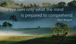 The eye sees only what the mind is prepared to comprehend.