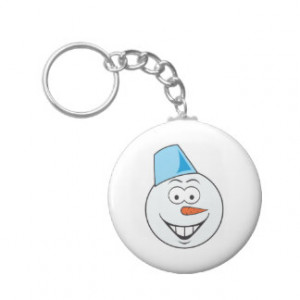 Snowman Smiley Face Key Chain