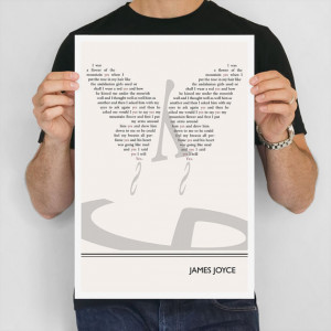 Literary Poster, James Joyce Illustration Quote Typography Art Print ...