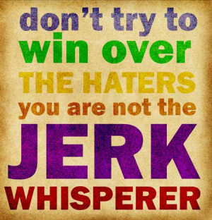 Don’t try to win over the haters, you are not the jerk whisperer