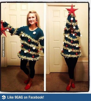 Woman Christmas Tree