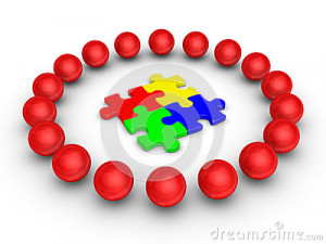 Stock Photography: Teamwork concept with puzzle pieces