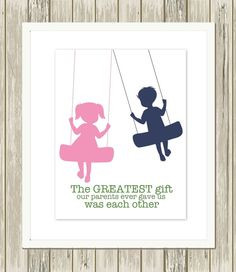 ... girl art, brother sister quote, custom colors by PicabooArtStudio More