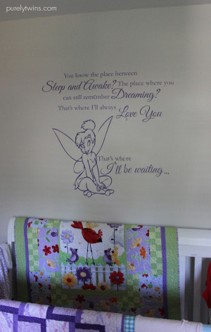 And love love love the tinkerbell quote above her crib.