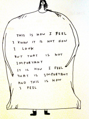 art quote fat anorexia self image important david shrigley how i feel ...