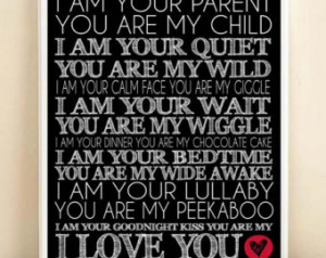 Parent You Are My Child Subway Art Print: 8x10 Typography Quote Poster ...